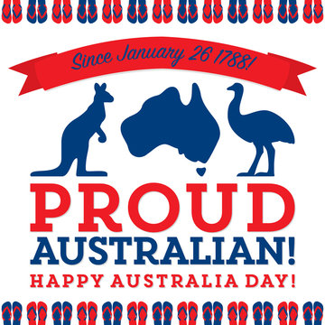 Retro sash Australia Day card in vector format.