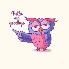 Trendy owls draw with the phrase.