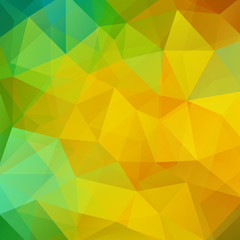 Fototapeta premium Background of green geometric shapes. Yellow mosaic pattern. Vector EPS 10. Vector illustration