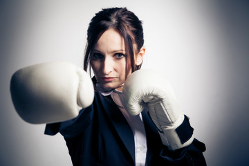 Boxing Businesswoman