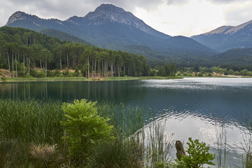 Naklejka na ściany i meble scenic view of a mountain lake