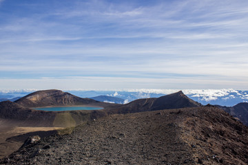 Blue lake from tongariro alpine crossing