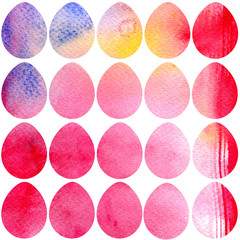 Modern Happy Easter template for greeting card or invitation design with bright egg and watercolor splash