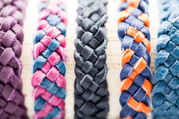 Colorful leather bracelets