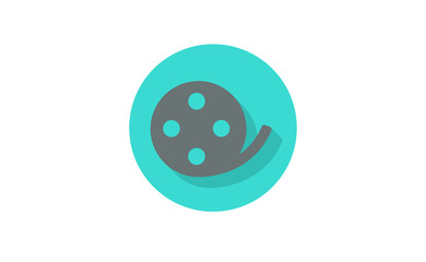 Vector fim roll icon with long shadow