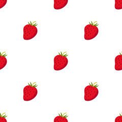 Cartoon berries pattern. Ripe organic vitamin strawberry illustration