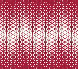 Abstract geometric red deco art halftone hexagone and triangle print pattern