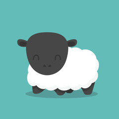 Cute sheep cartoon vector isolated