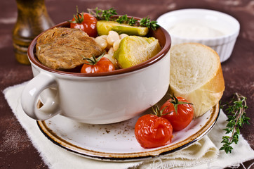 Meat soup with beans