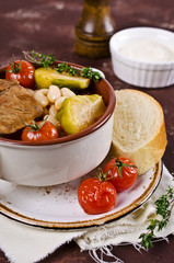 Meat soup with beans