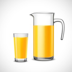Orange Juice In Glass And Jug