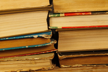 Fototapeta premium Stack of the old books. Books background