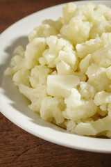 pieces of cooked cauliflower.