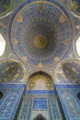 Fototapeta na wymiar lofty dome of Shah Mosque also called Imam mosque in Isfahan city, Iran