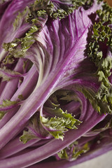 fresh, raw purple kale.