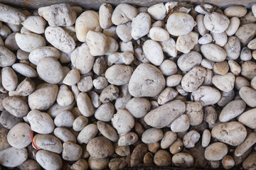 White pebble stones background