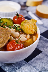Meat soup with beans