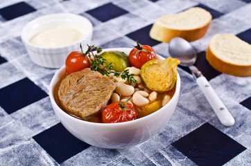 Meat soup with beans
