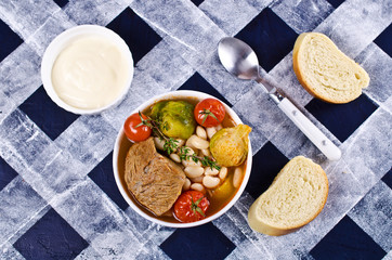 Meat soup with beans