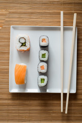 Sushi Set sashimi and sushi rolls