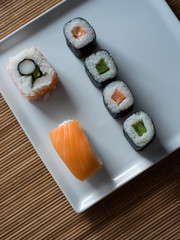 Sushi Set sashimi and sushi rolls