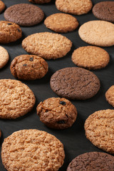 Various cookies on black