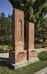 Fototapeta na wymiar Old stone in Etchmiadzin monastery. Armenia