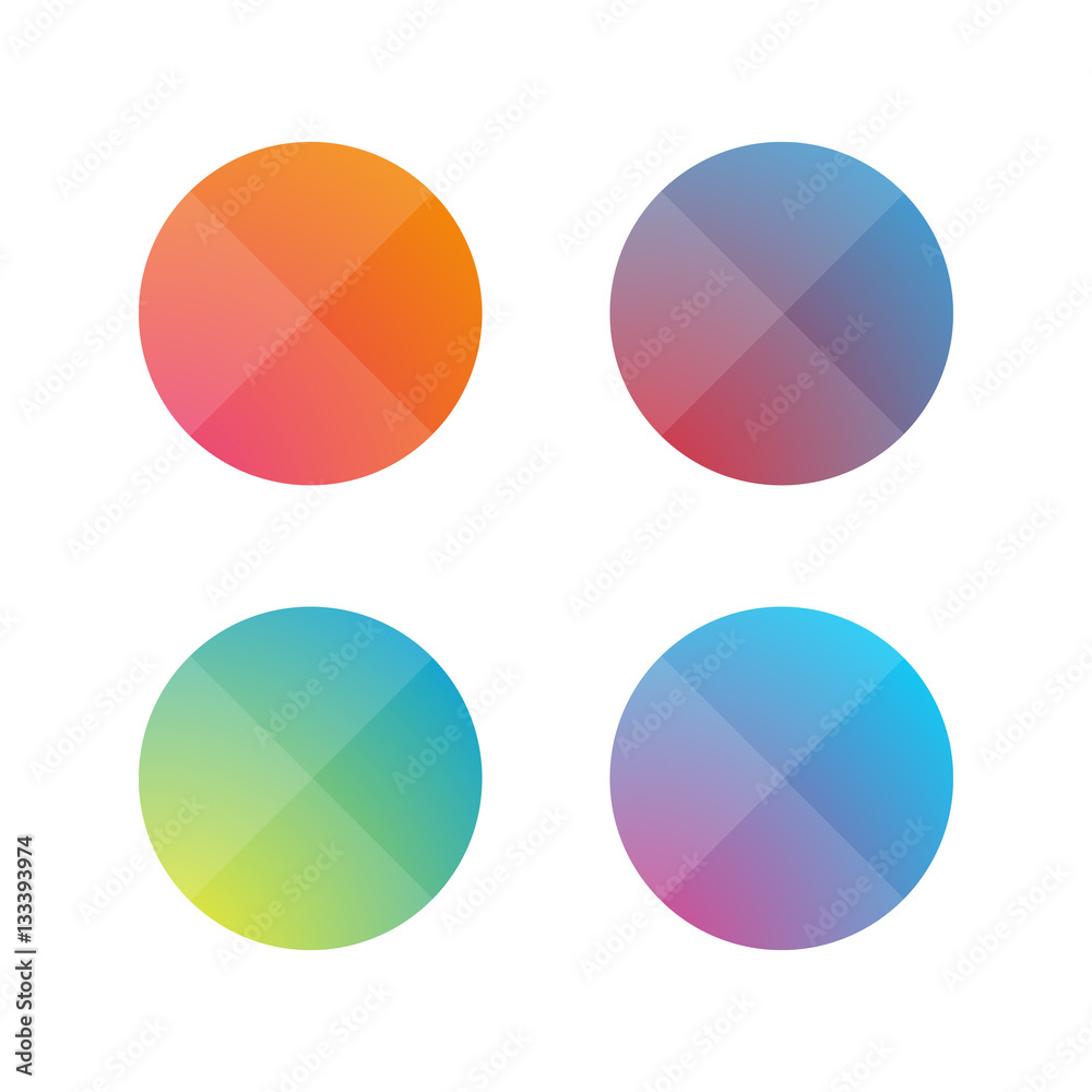 Poster empty button set flat design vector