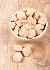 Cubes of sugar - brown sugar cane.
