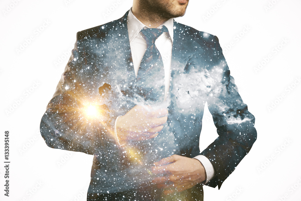 Wall mural Businessperson in space