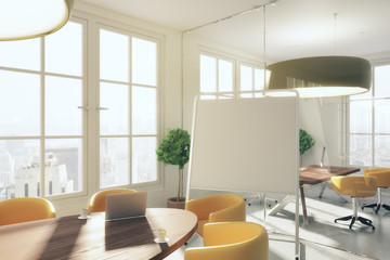 interior with blank whiteboard