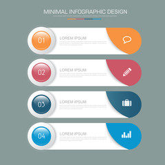 Infographic Elements with business icon on full color background