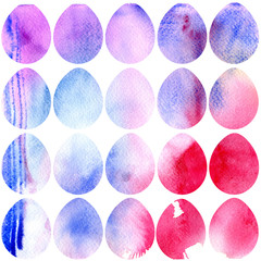 Hand drawn watercolor pattern with Easter eggs.