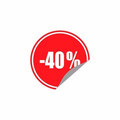 Discount label vector design isolated on white background 