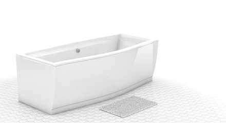 Modern bathtub isolated on white background