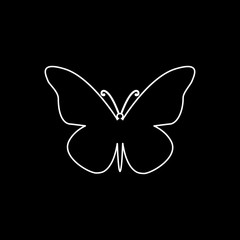 Vector flat isolated white stroke butterfly icon