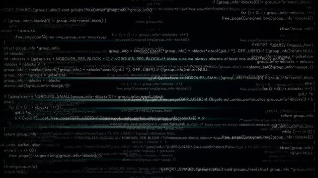 Bildschirm mit Codes von einem Hacker
