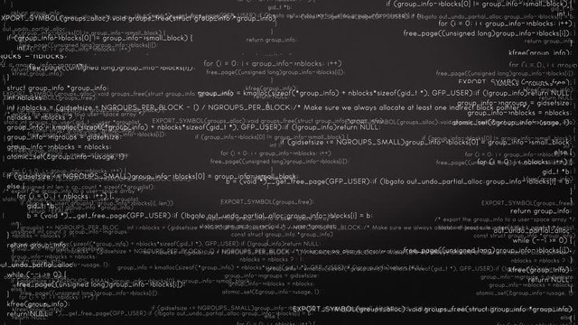 Bildschirm mit Codes von einem Hacker