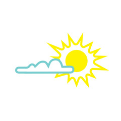Weather web icon with cloud and sun