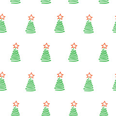 Christmas trees pattern. Vector illustration