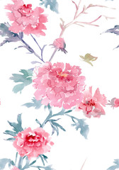 nature seamless texture. watercolor painting