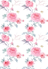 Abwaschbare Fototapete elegant seamless texture with floral pattern. watercolor paintin © Aloksa