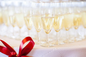 Traditional polish wedding champagne detail