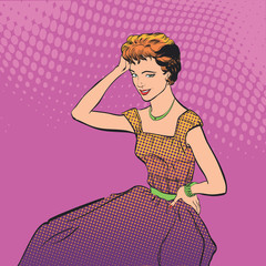 Pretty retro smiling model