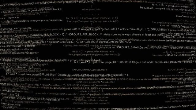 Bildschirm mit Codes von einem Hacker