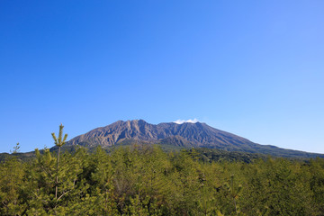 鹿児島県鹿児島市　烏島展望所から見た桜島