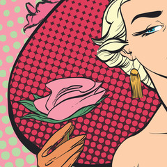 Pretty retro posing model with big hat