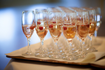 Traditional polish wedding champagne detail