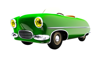 Toy green car. 3D render