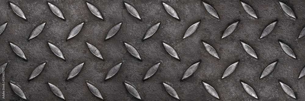 Poster empty horizontal diamond plate steel for pattern and background